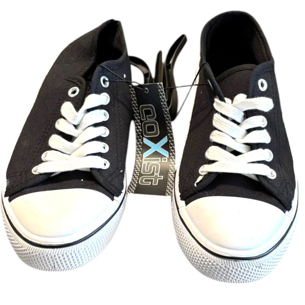 CoXist‎ Women's NEW Black canvas lace up low top sneakers Streetwear Sz 7M